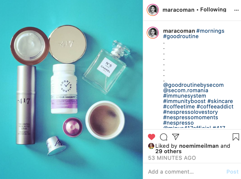 Mara Coman Instagram feed post